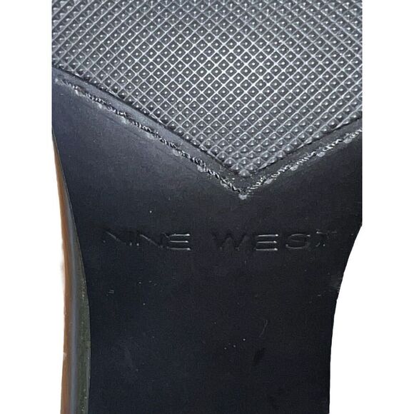 Nine West Green/Black Patterned Leather Square Toe Pump-Iridescence Wmn Sz 10 - Picture 13 of 13